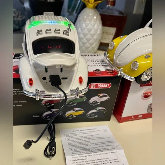 XSound Wireless Speaker MP3/ FM Radio NIB LED light-up ChooseWhite OR Yellow Car - Picture 4 of 12